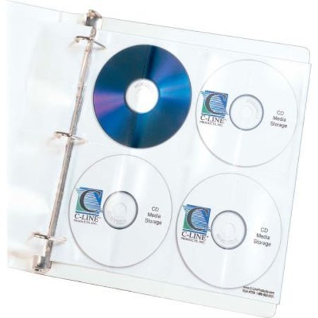 C-LINE PRODUCTS C-Line Products Deluxe CD Ring Binder Storage Pages, Standard, Stores 8 CDs, 5/PK Set of 5 PK 61948-BX